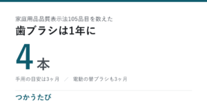 歯ブラシの交換時期、1年の歯みがきに4本